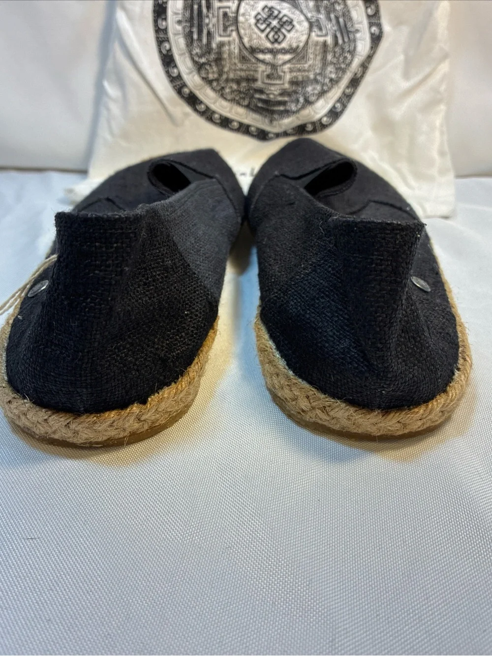 Virblatt Hemp Espadrilles Size 41 US Men 8 Women 10 NWT Black Boho Slip On Bag